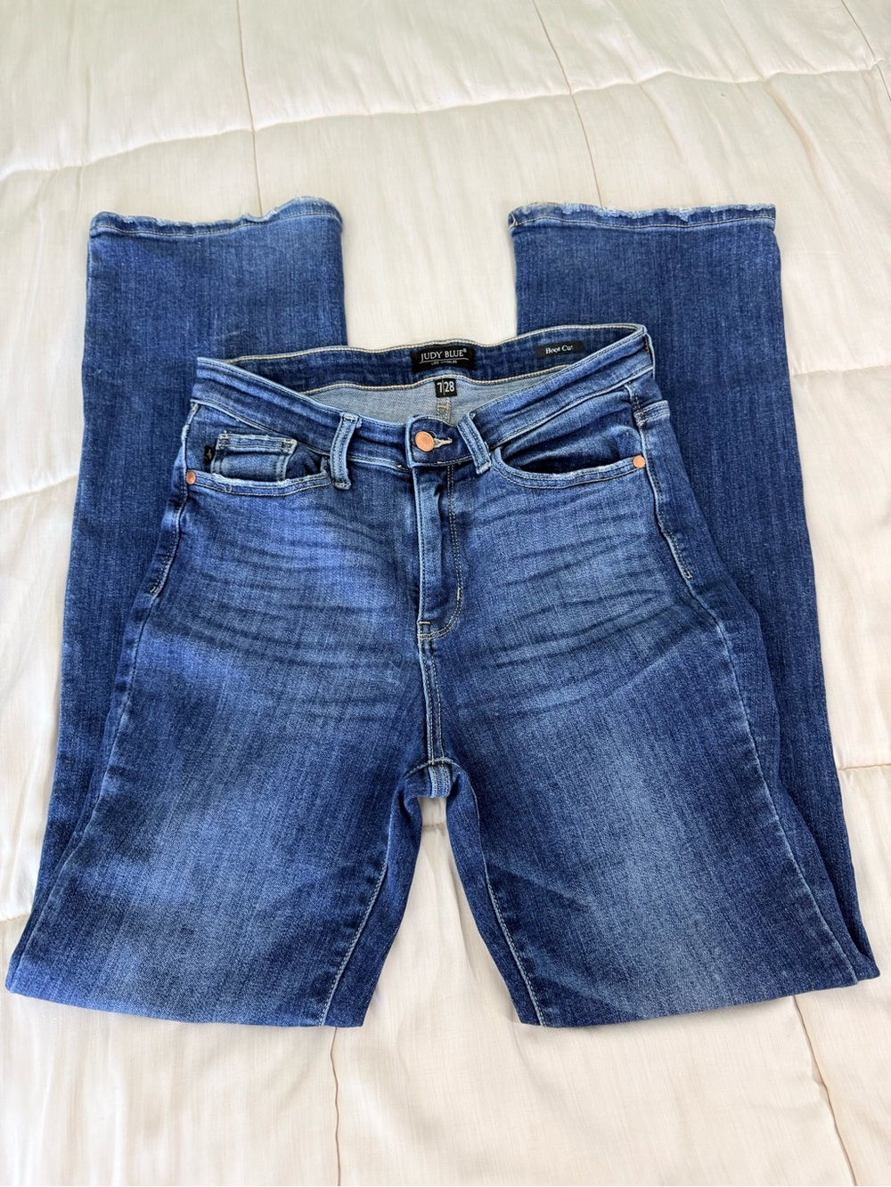 Judy Blue Boot cut medium wash denim jeans comfy some stretch tall 28x31 - Picture 7 of 10